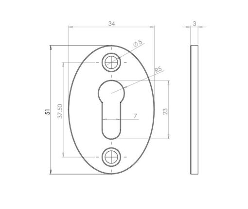 Antique Oval Escutcheon - Image 2