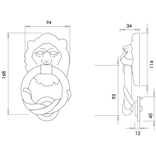 Jedo Lion Head Door Knocker - Image 2