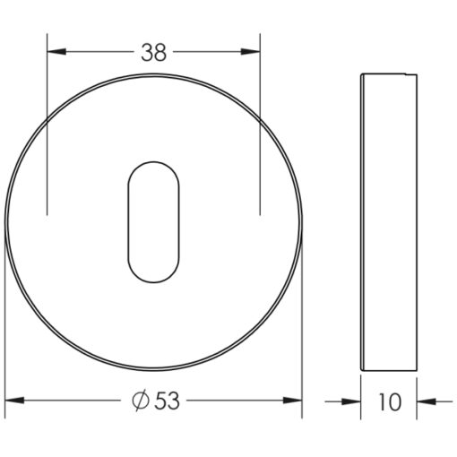 Standard Keyway Escutcheon 52x8mm Gun Metal - Image 2