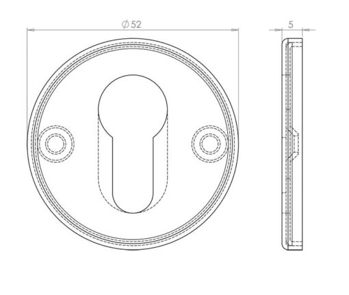 Stainless Steel Euro profile Escutcheons Grade 304 - Image 2