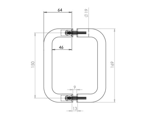Stainless Steel 19mm D Shape Pull Handles B2B Fixing - Image 2