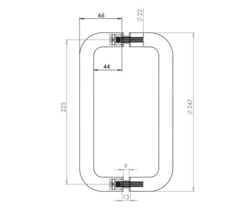 Stainless Steel 22mm D Shape Pull Handles B2B Fixing - Image 2