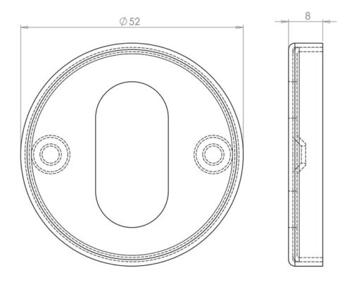 Stainless Steel Oval Profile Escutcheons SS Grade 304 - Image 2