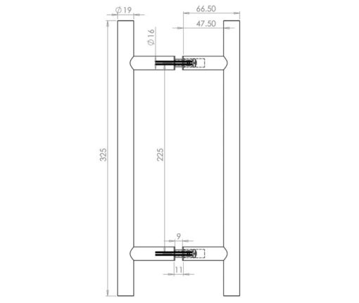 Stainless Steel 19mm Guardsman Pull Handles B2B Fixing - Image 2