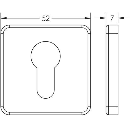 Stainless Steel Euro Profile Square Escutcheons - Image 2