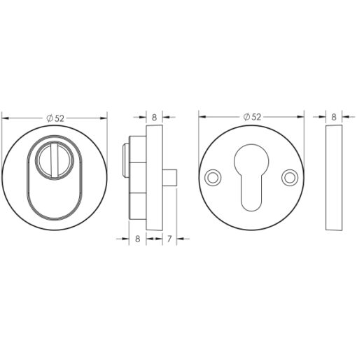 SSS Armoured Escutcheon Grade 304 Satin Stainless Steel - Image 2