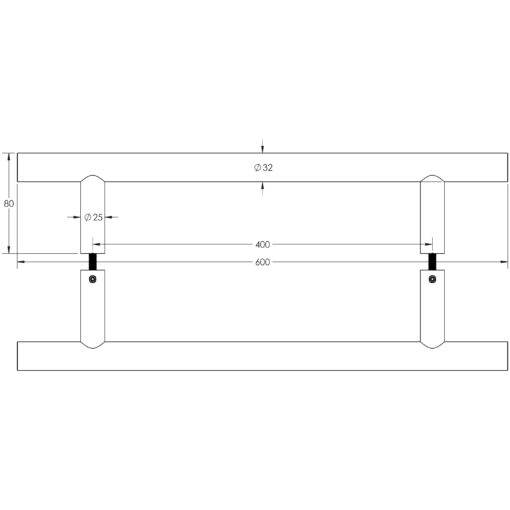 Stainless Steel 32mm Guardsman Pull Handles B2B Fixing - Image 2