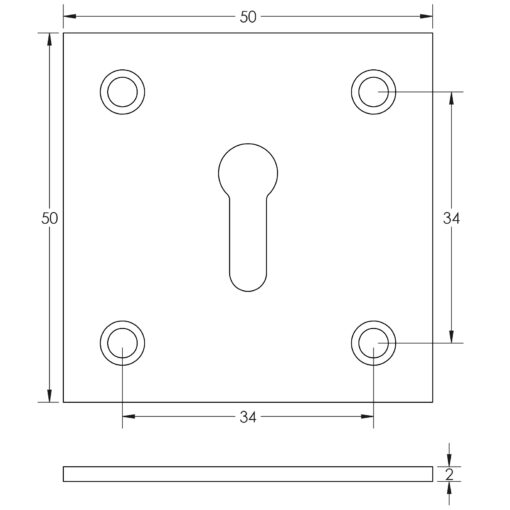 Jedo Square Open Escutcheon - Image 2