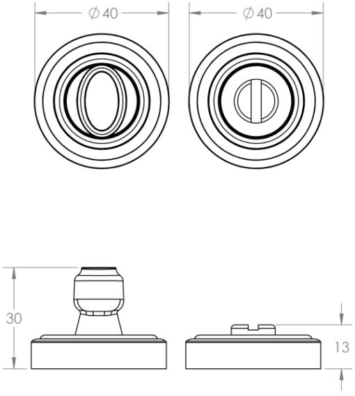 Parisian Turn & Release 40mm Satin Nickel - Image 2
