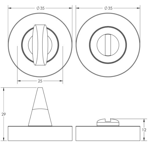 Jedo Designer Turns & Releases 35mm Round Rose no Indicator - Image 2