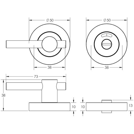 Jedo Designer Easy Turns & Releases 50mm Round Rose with Indicator - Image 2