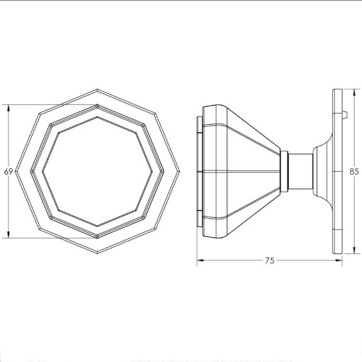 Jedo Forma Centre Door Knobs - Image 3