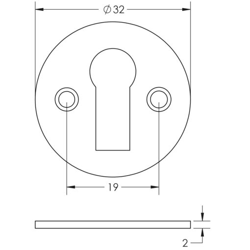 Jedo Round Open Escutcheon Standard Keyway - Image 2