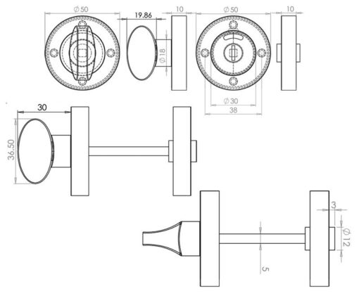 Jedo Designer Turns & Releases 50mm Round Rose with Indicator - Image 2