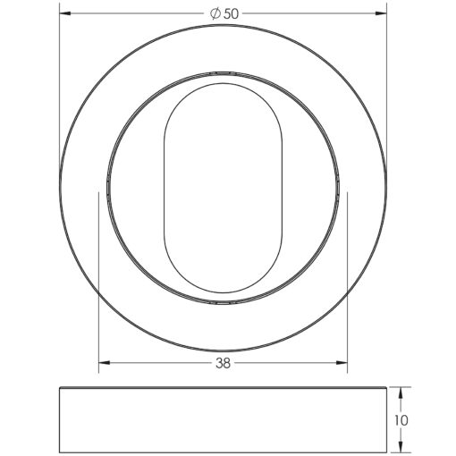 Jedo Designer Oval Profile Escutcheons on 50mm Round Rose - Image 2