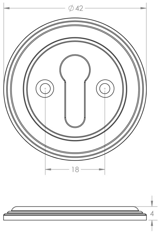 Jedo Parisian Euro Profile Escutcheon - Image 2