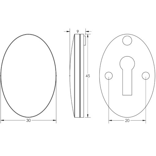 Jedo Oval Covered Escutcheon - Image 2