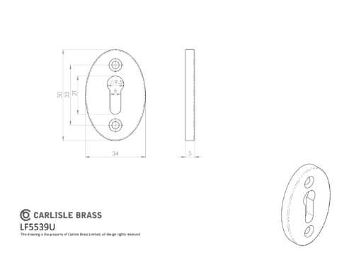Oval Shape Escutcheon - Image 2