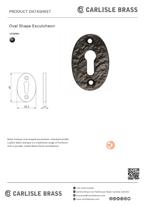 Oval Shape Escutcheon - Image 3