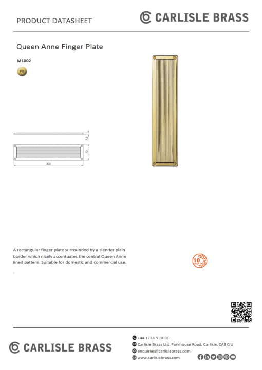 Queen Anne Finger Plate - Image 3
