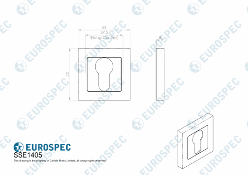 Square Euro Escutcheons - Image 3