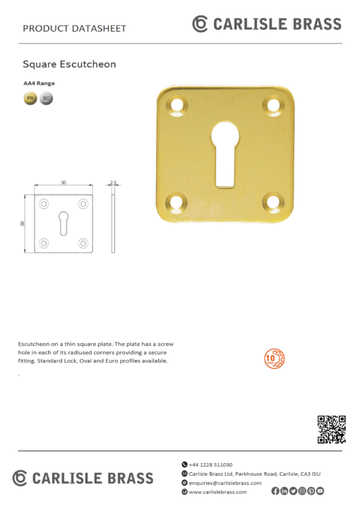 Square Escutcheon - Image 3