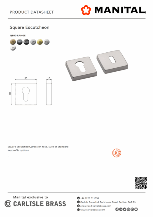 Square Escutcheon - Image 3