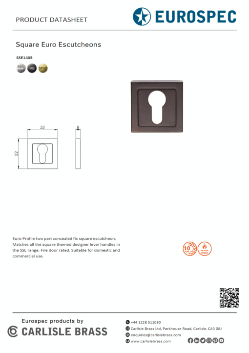 Euro / Standard Profile Escutcheon - Image 2