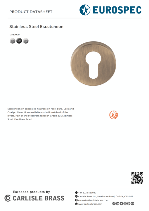 Stainless Steel Escutcheon - Image 2