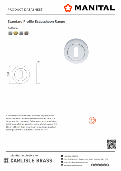 Standard Profile Escutcheon Range - Image 2