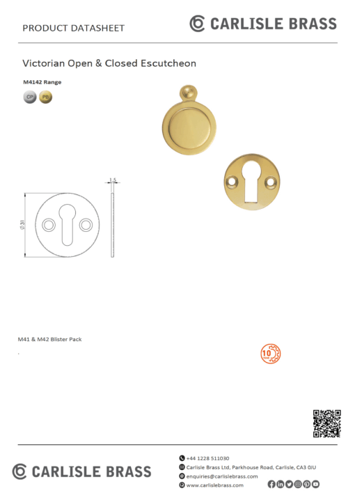 Victorian Open & Closed Escutcheon - Image 4